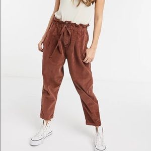 New PURPLE Free People Corduroy Paper Bag Pants
